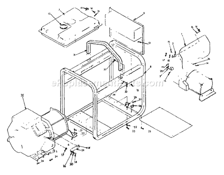 Page B Diagram and Parts List for 9162-1  Briggs and Stratton Generator